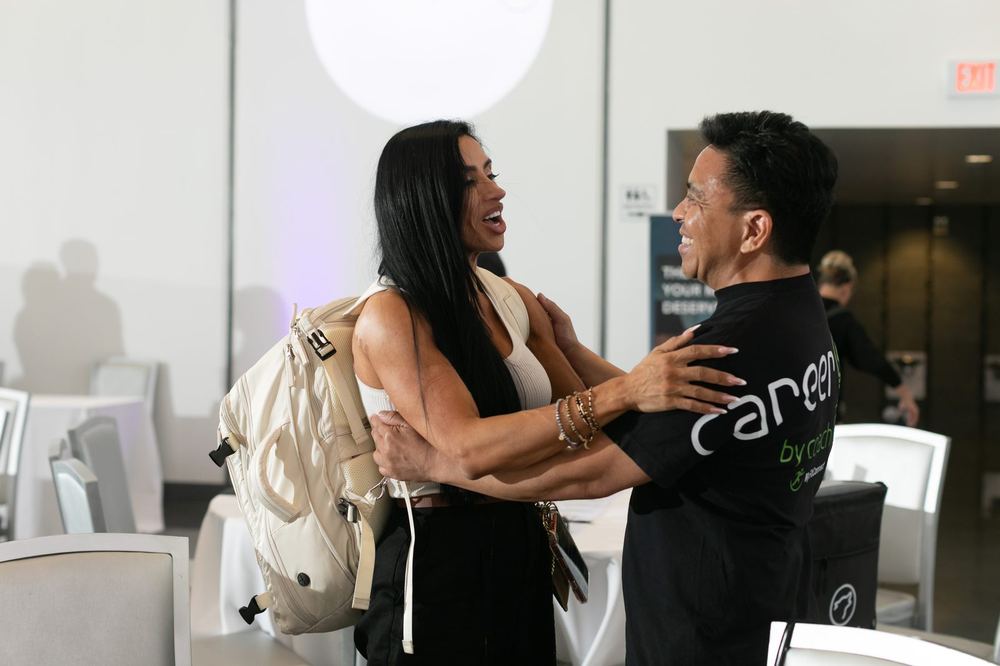 Two fitness professionals meeting at Career Lab LIVE